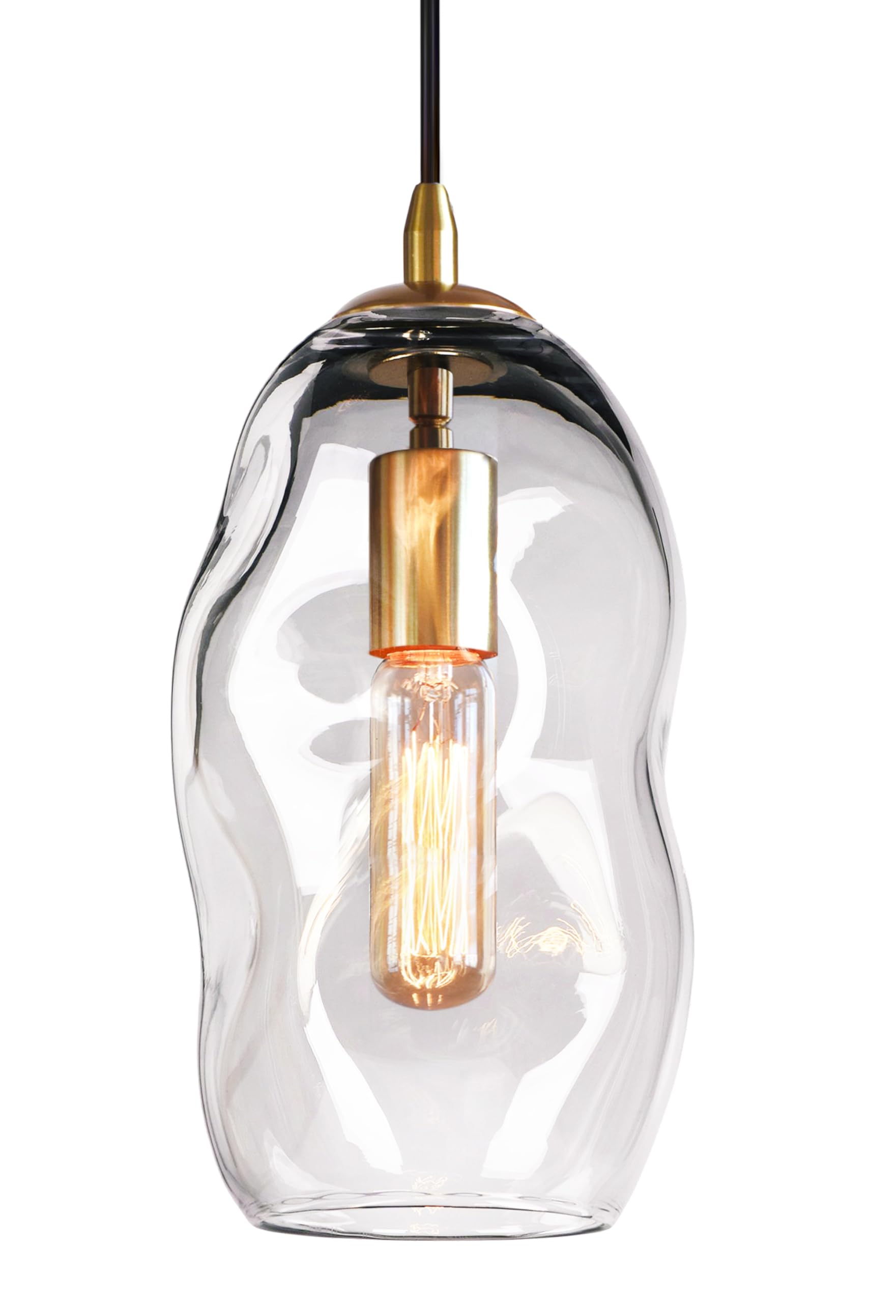 Casamotion Blown Art Glass Pendant Light 12in Gold Kit